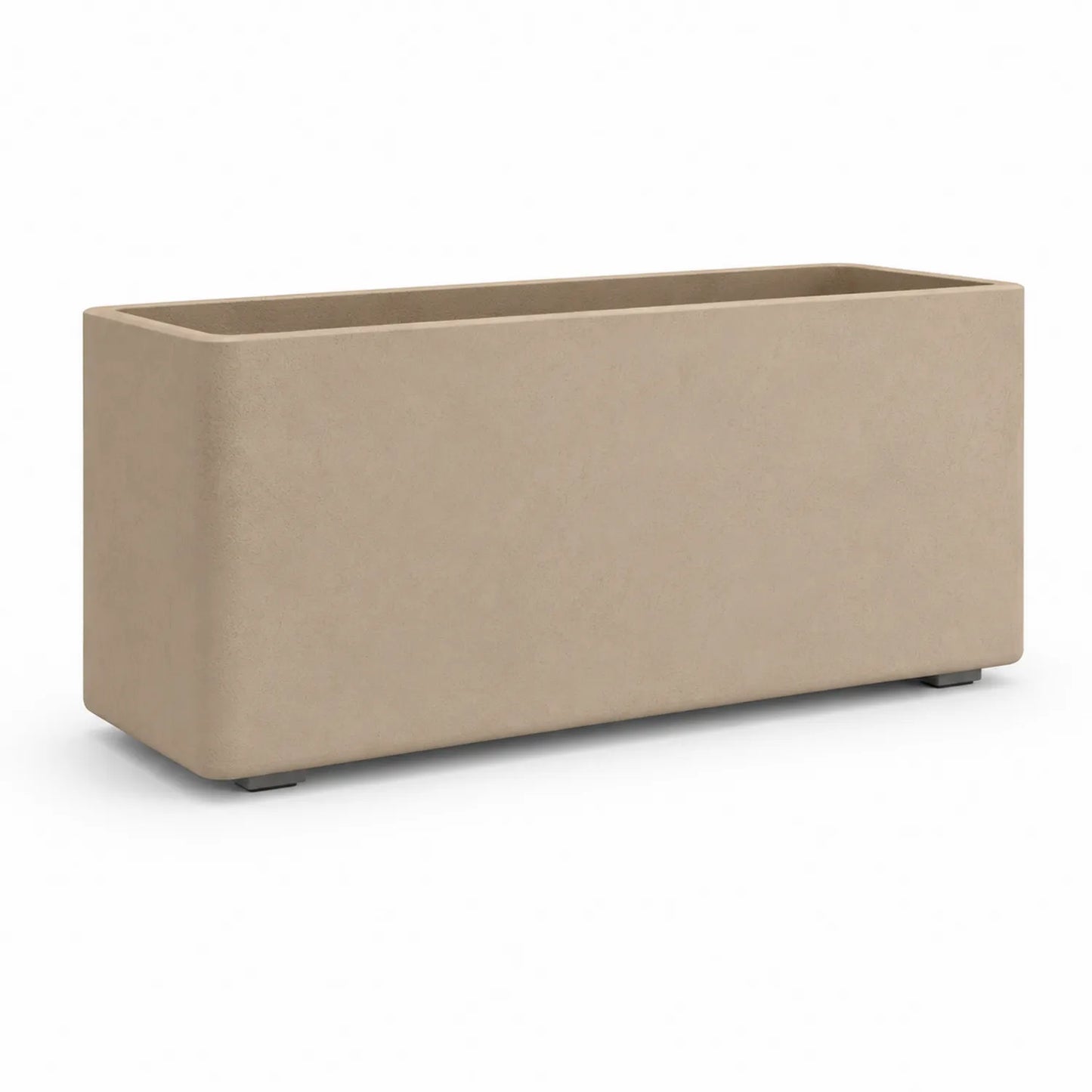 Rechteckiger Faserzement-Pflanzkübel in Beige 100 cm x 40 cm x 50 cm