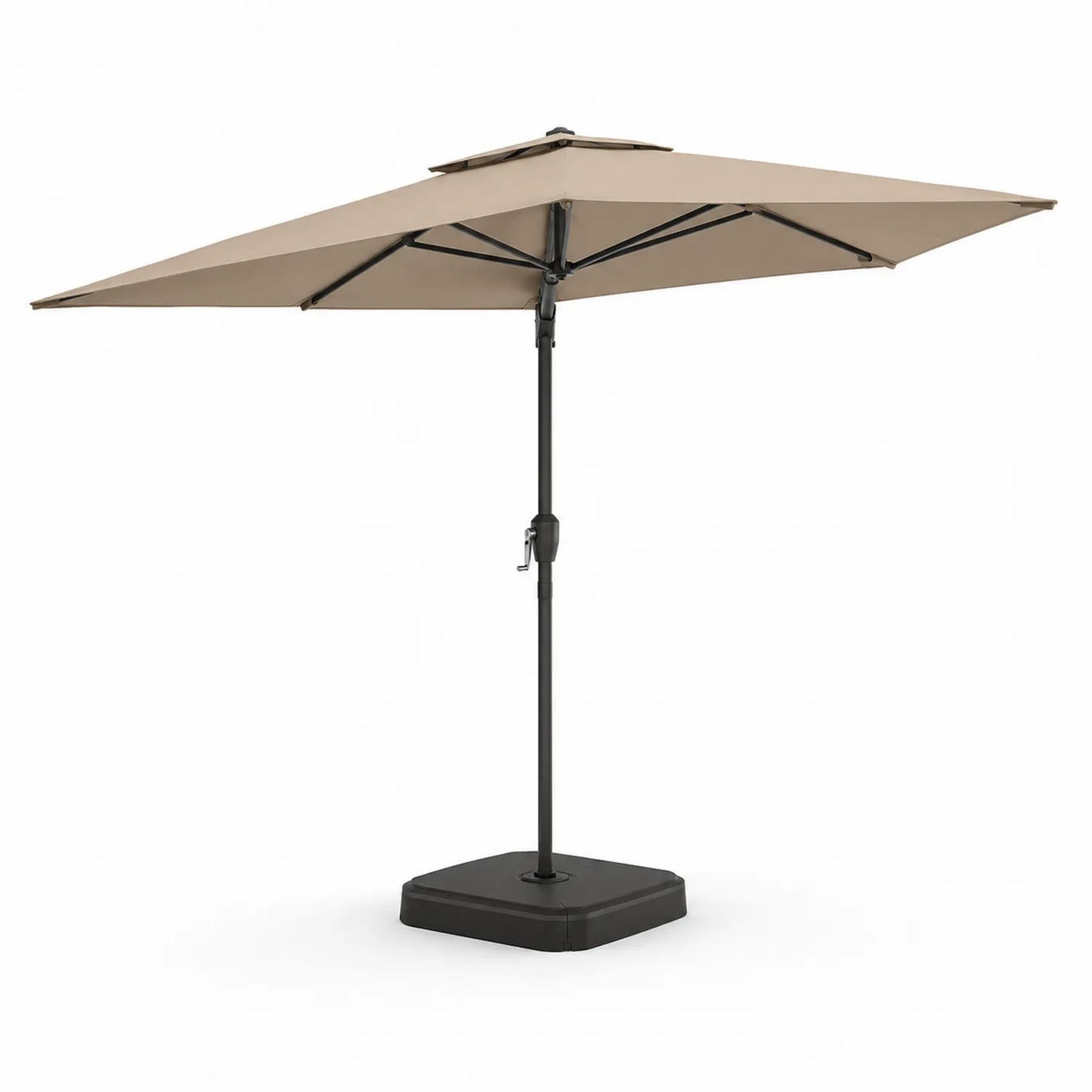 Rechteckiger Sonnenschirm 300x200 cm Beige Aluminium Polyester