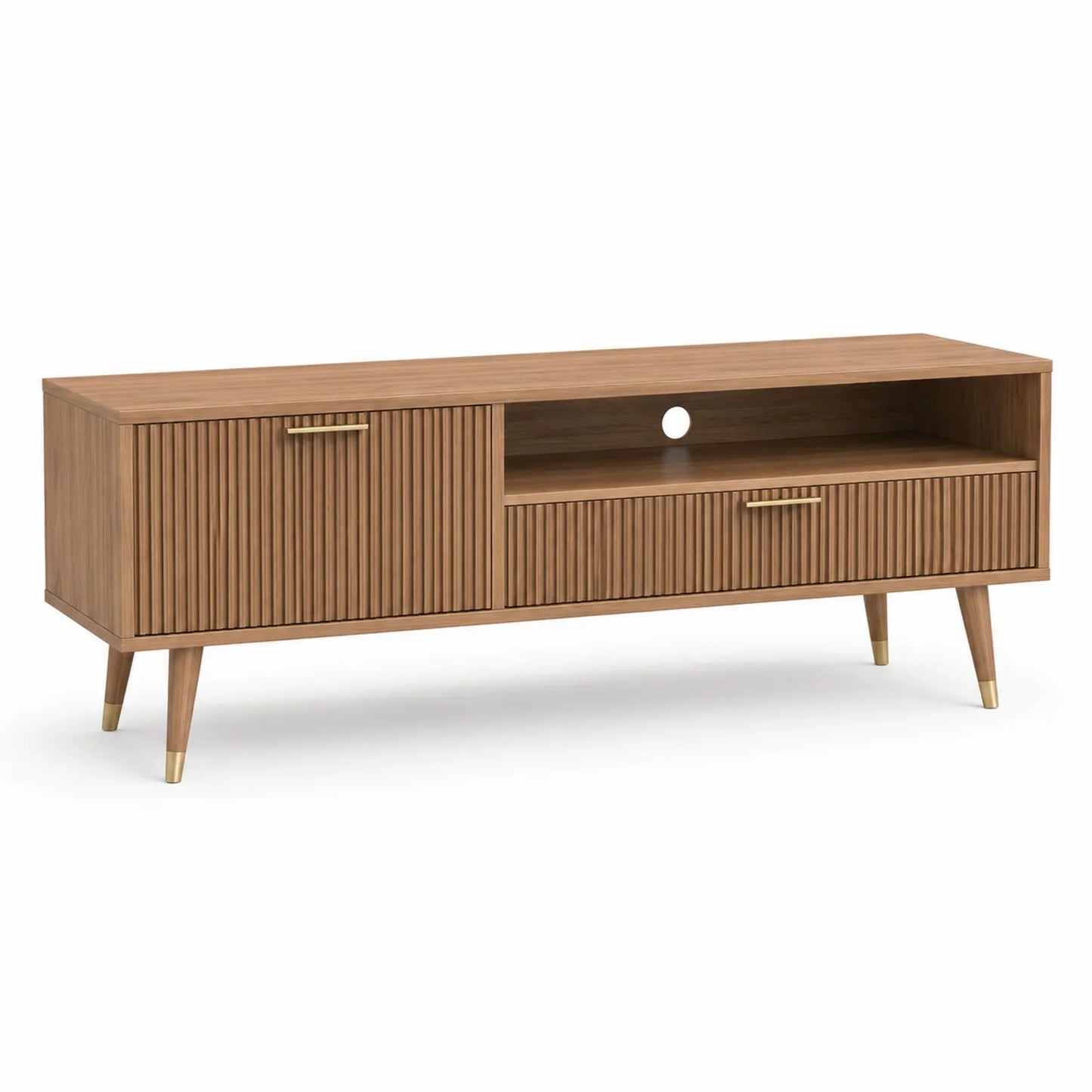 TV-Schrank aus Holz mit Strukturierten Fronten 150cm