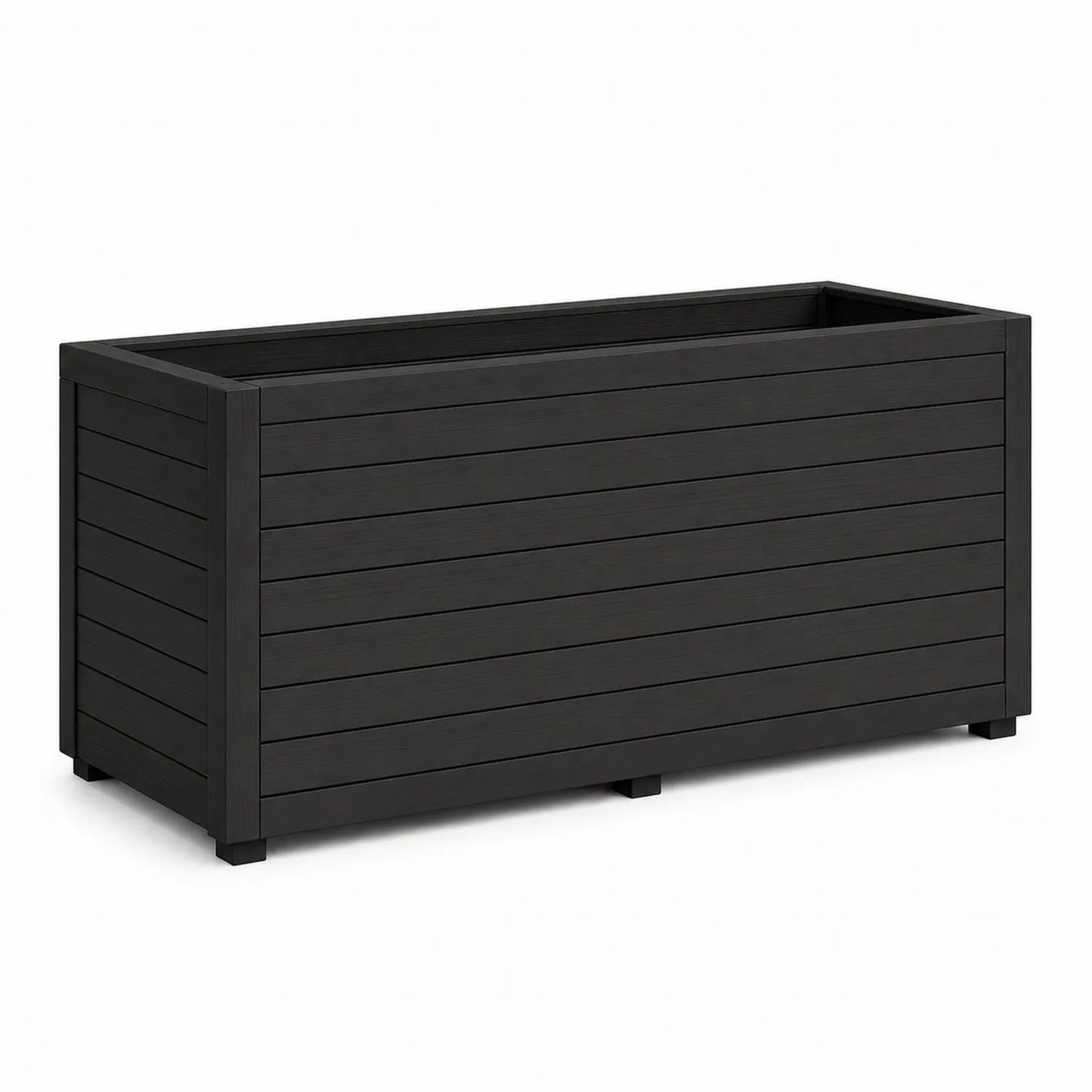 Rechteckiger Pflanzkübel aus Polypropylen Schwarz 100x40x50 cm