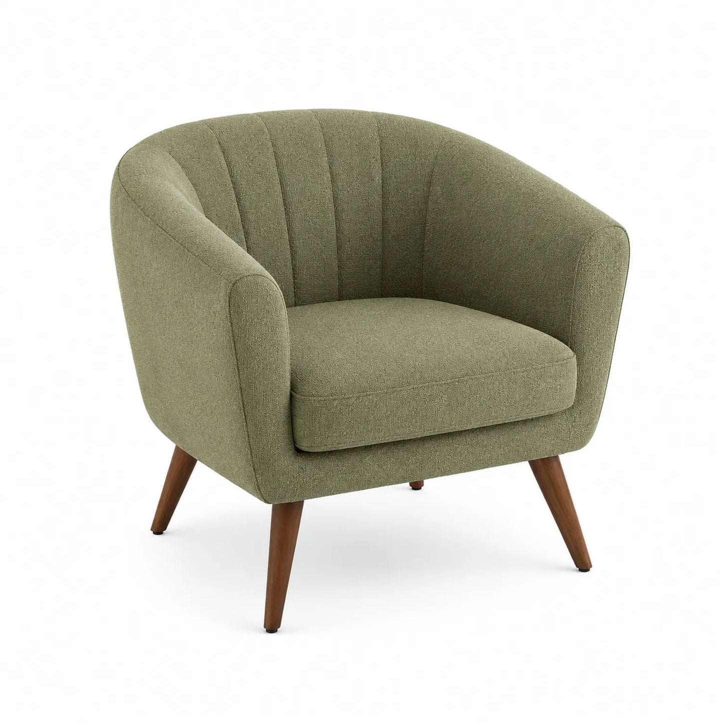 Sessel Polyester Grün Massivholzbeine