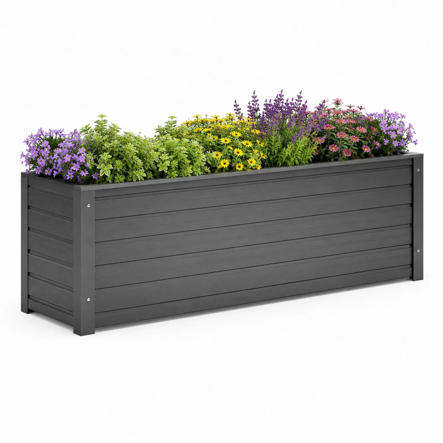 Rechteckiges Hochbeet aus Aluminium in Anthrazit