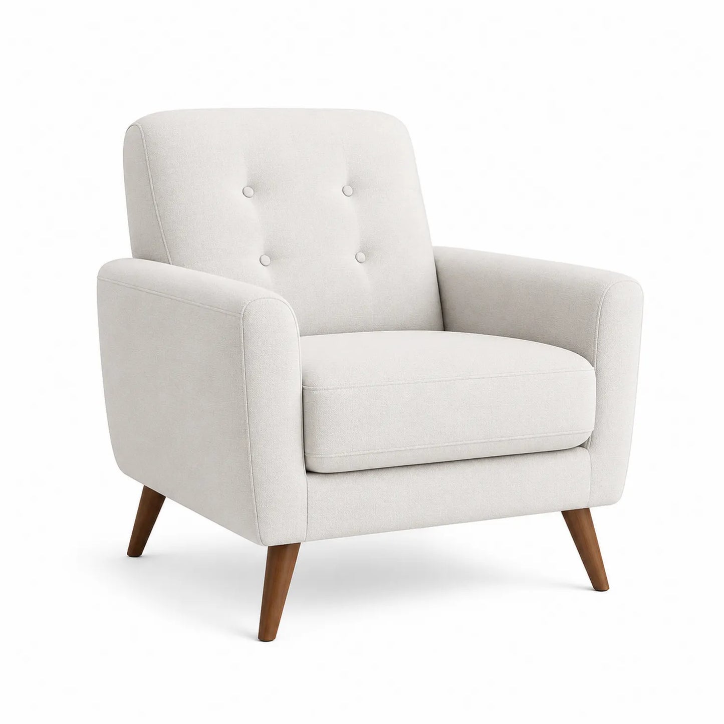 Stoffsessel Beige mit Holzbeinen