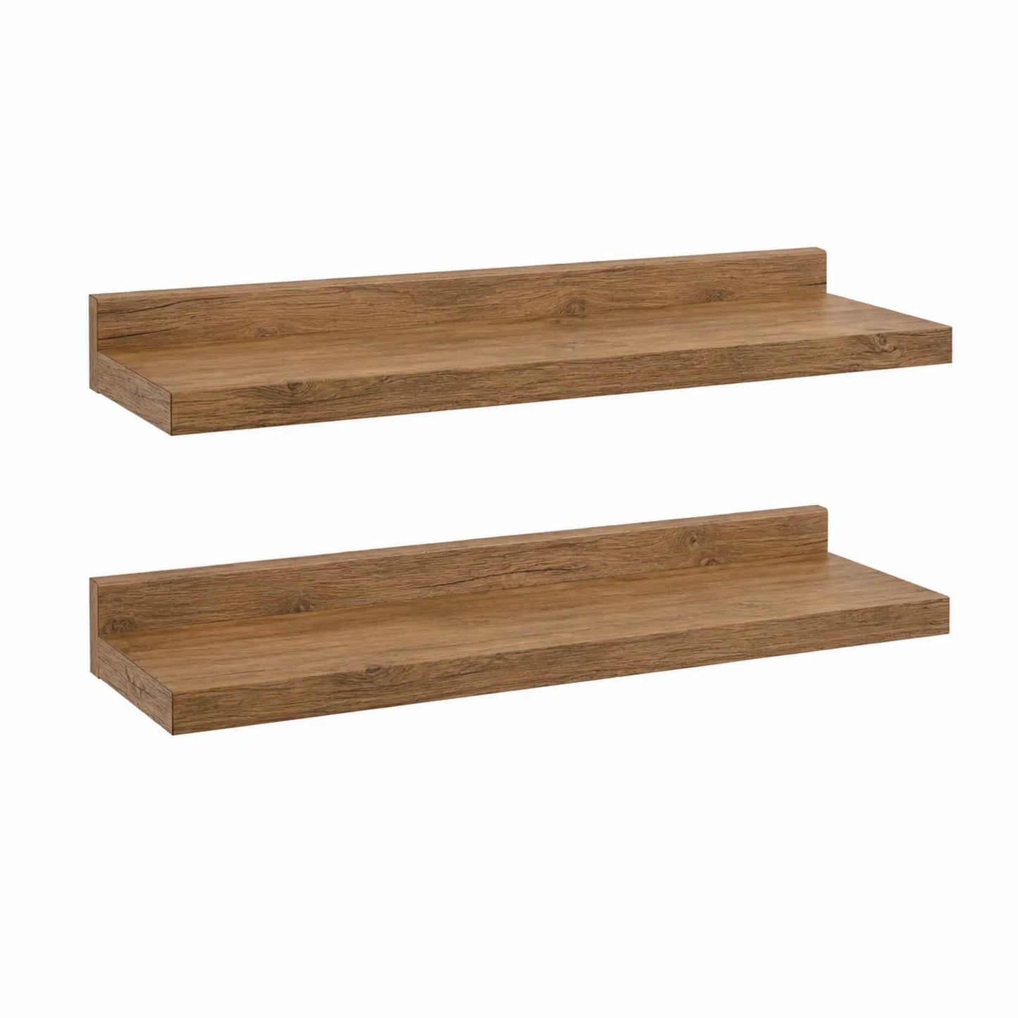 Zwei MDF-Wandregale mit Eichenfurnier, 80cm