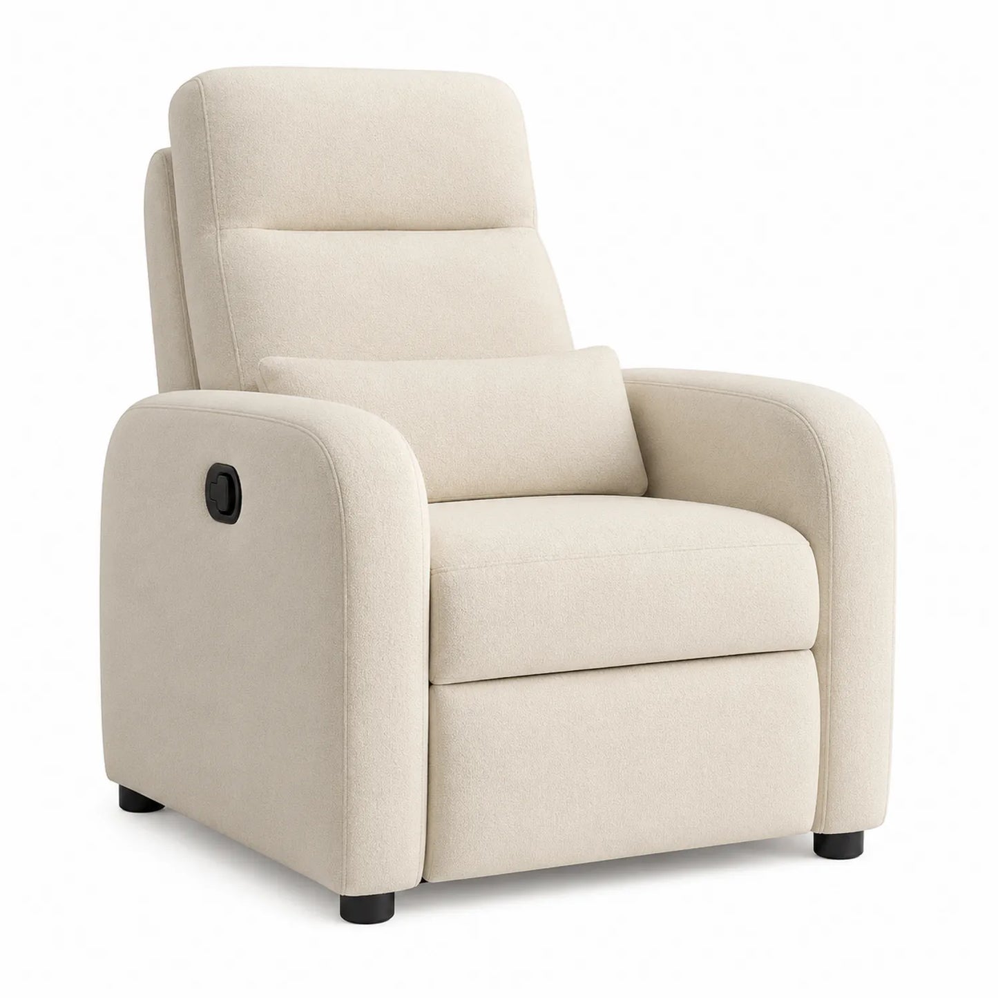 Verstellbarer Sessel aus Holz und Polyester Beige