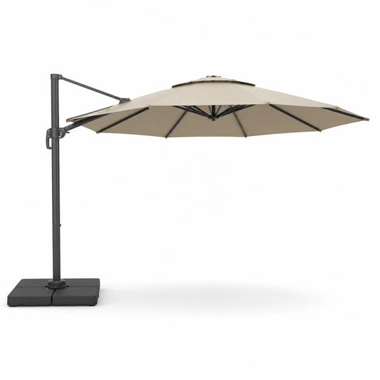 Ampelschirm 300 cm Polyester Beige mit Aluminiumgestell