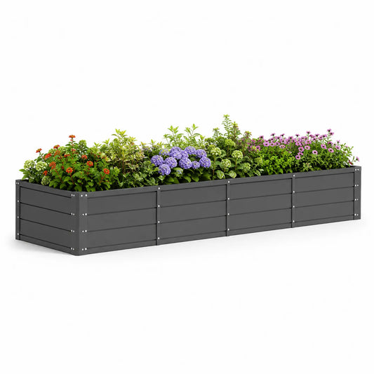 Hochbeet Aluminium Dunkelgrau 200x50x40 cm
