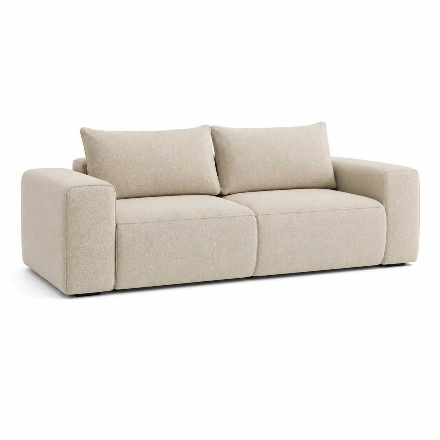Dreisitzer Sofa aus Polyestergewebe Beige 230x100x90 cm