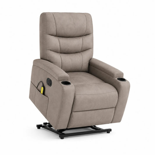 Elektrischer Relaxsessel aus Mikrofaser Braun 85cm x 90cm x 105cm