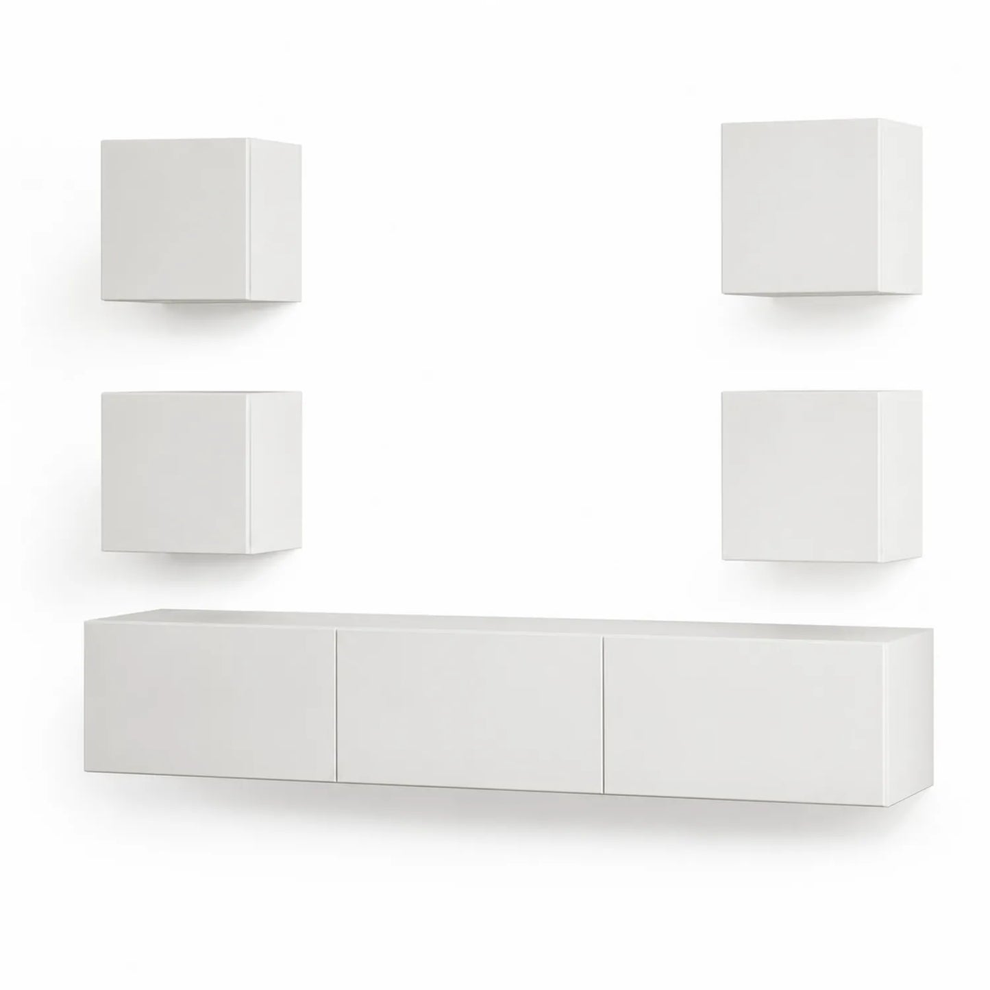 Wandregal Set Weiß MDF Wandmontage