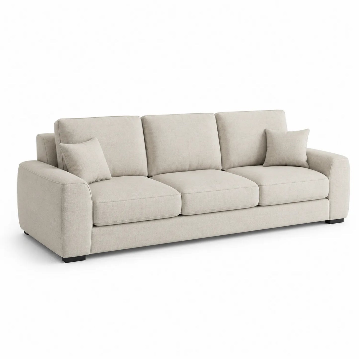 Dreisitziges Sofa aus Polyesterstoff Beige 220 cm