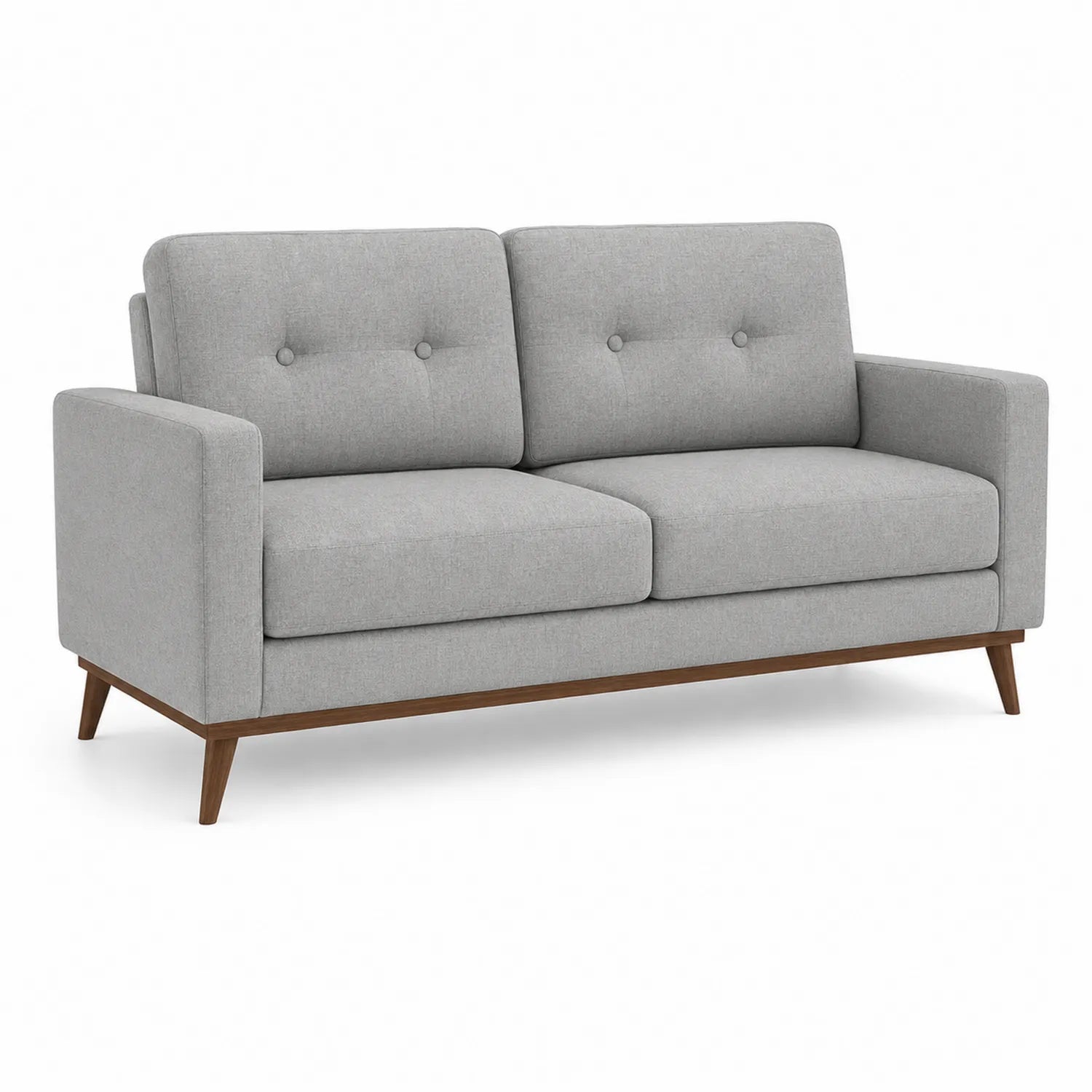 2-Sitzer Stoffsofa mit Holzbeinen Grau