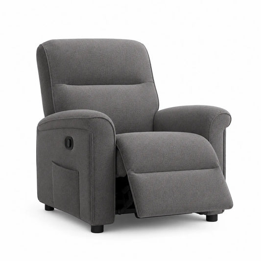 Sessel mit Liegefunktion Stahl und Polyester Dunkelgrau