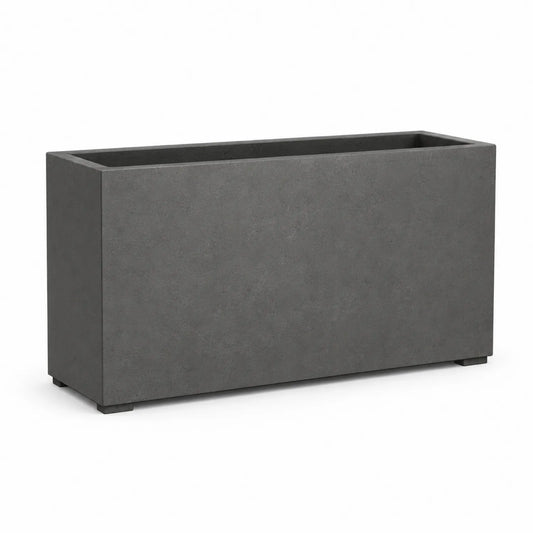 Faserstein Pflanzkübel rechteckig 100 cm x 40 cm x 50 cm Grau