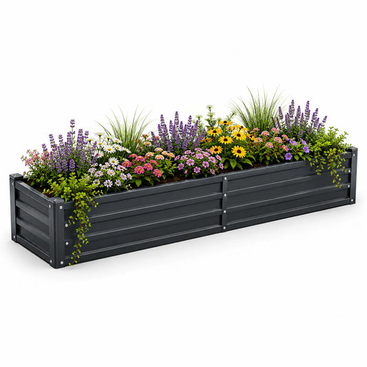 Metall-Hochbeet anthrazit 200x40x45 cm