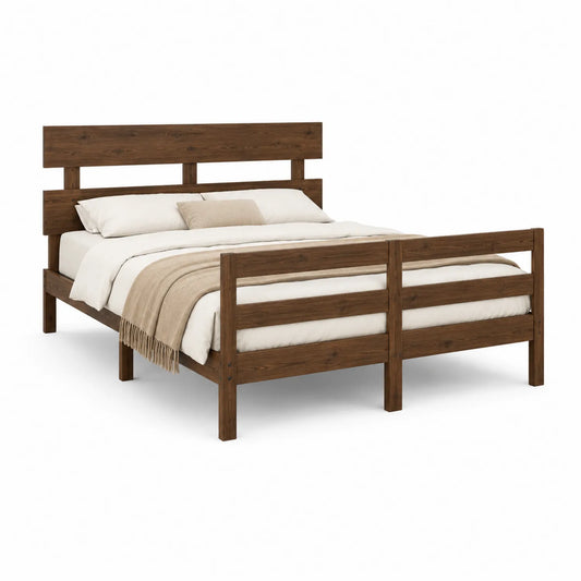 Holzbett Doppelbett 200x160 cm Braun Kiefernholz