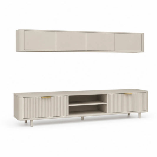 TV-Schrank-Set Holz Beige 200 cm