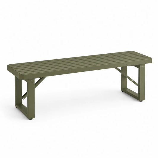 Metall Gartenbank 160 cm Olivgrün
