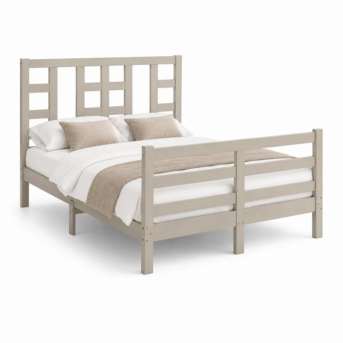 Holz Doppelbett Beige 200x160 cm