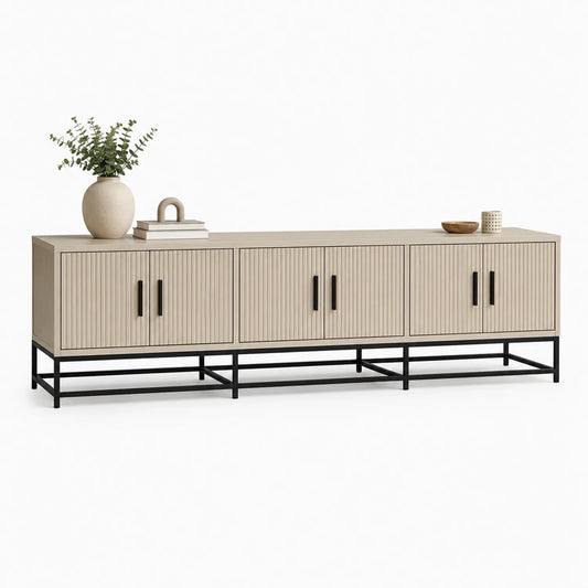TV-Lowboard 160cm Holzfurnier Metallgestell